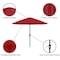 Pure Garden 9-Foot Outdoor Patio Umbrella, Red 50-101-R - alternate 3